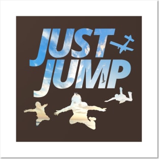 Sky Diving Just jump Sky Diver Sky silhouettes Posters and Art